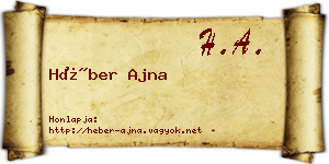 Héber Ajna névjegykártya